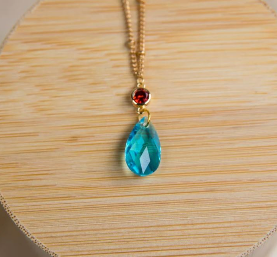 Buy Howl's Moving Castle Blue Crystal Necklace Large Online in India - Etsy